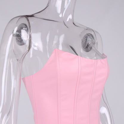 Fishbone Off-the-shoulder Collar Wrap Chest Vest Top Women apparels & accessories