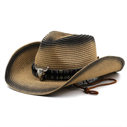 Denim Ethnic Style Straw Hat Men And Women Outdoor apparel & accessories