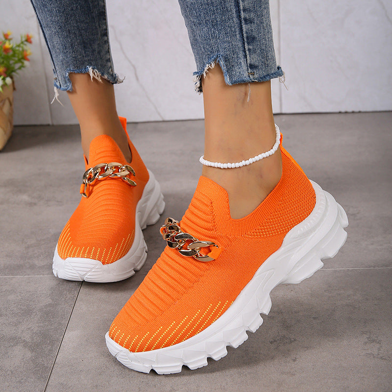 Women Breathable Casual Soft Sole Walking Slip On Flat Shoes Shoes & Bags