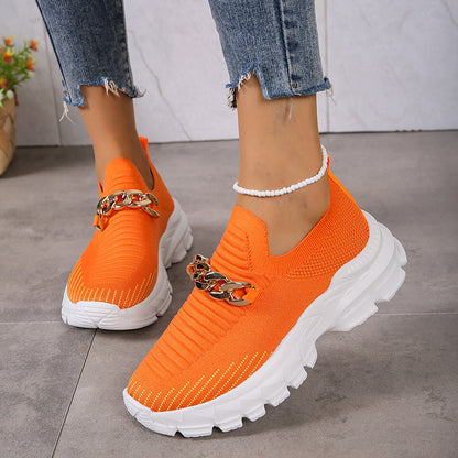 Women Breathable Casual Soft Sole Walking Slip On Flat Shoes Shoes & Bags