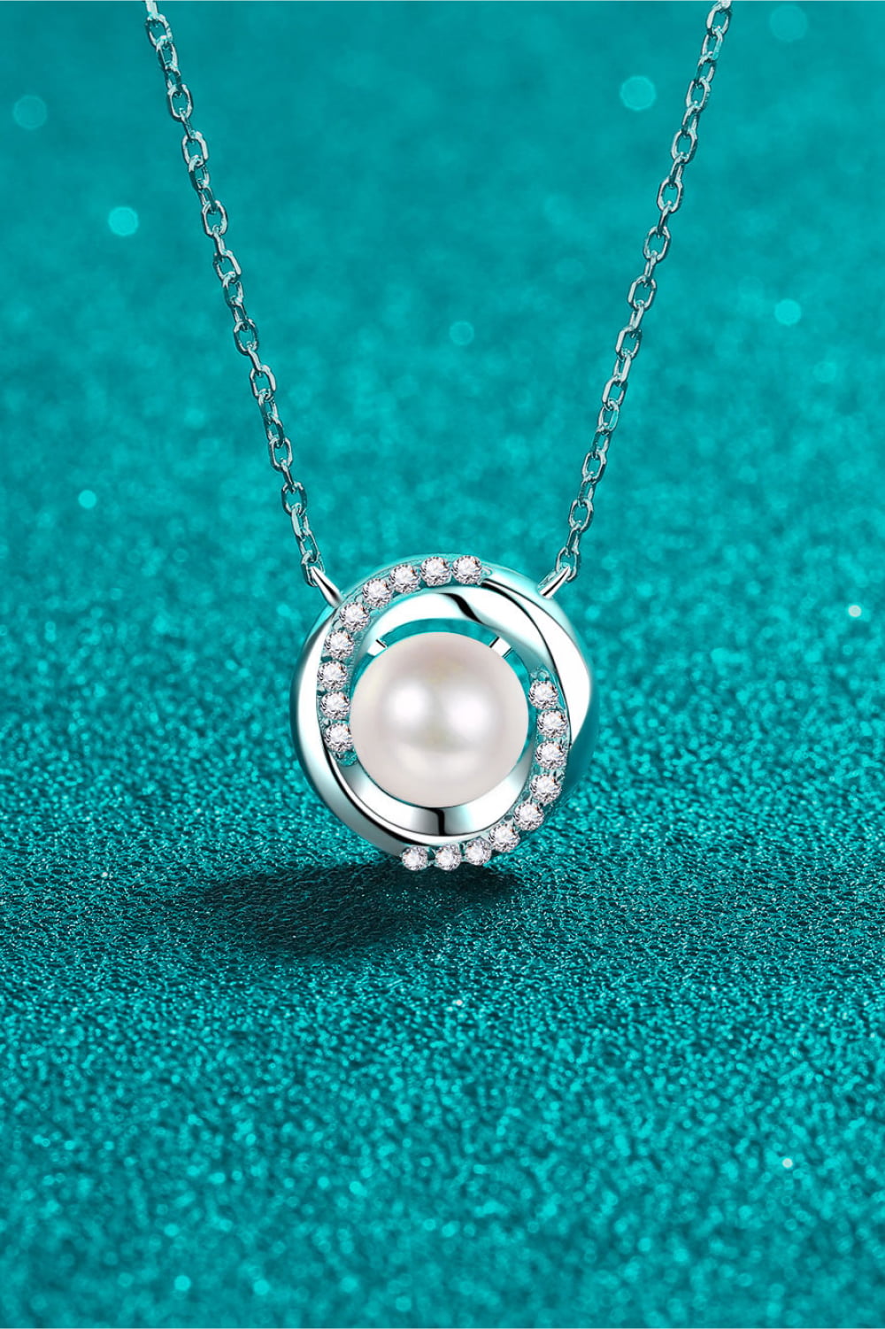 Moissanite Pearl Rhodium-Plated Necklace apparel & accessories