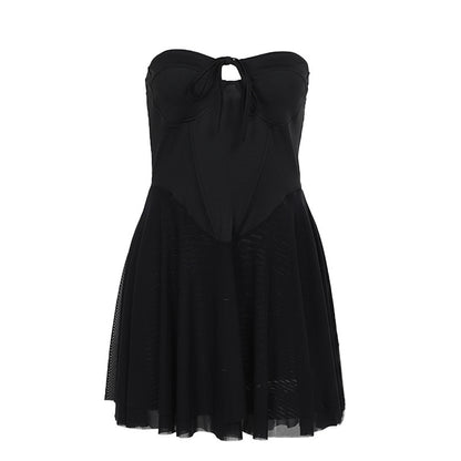 European And American Style Sexy Hot Girl Tube Top A- Line Dress Women apparels & accessories