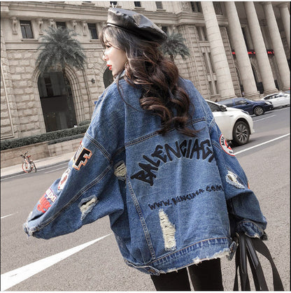 Ripped denim jacket apparels & accessories