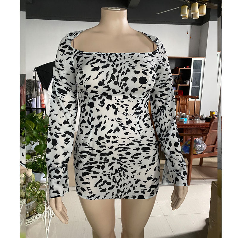 Women's Plus Size Leopard Print Sexy Dress Dresses & Tops