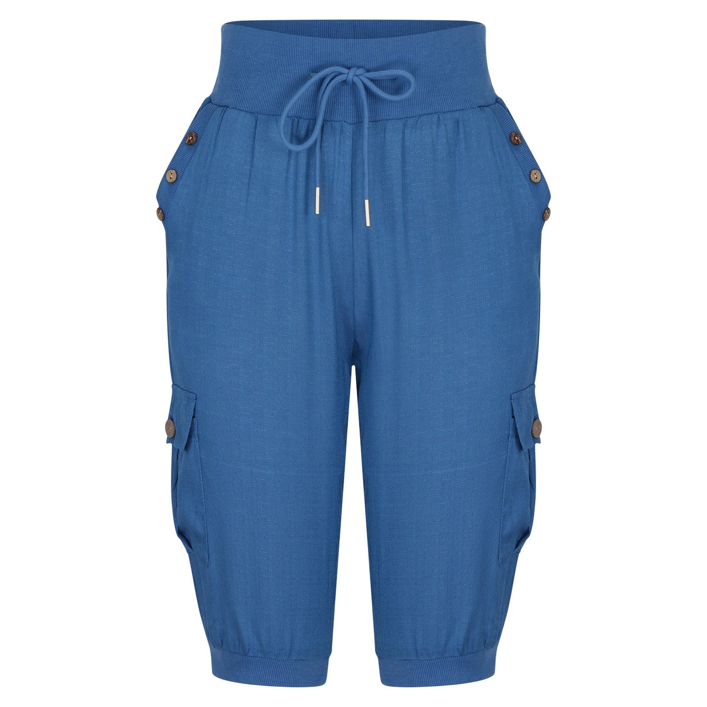 Women's Cropped Pants Cotton Linen Cargo Pocket Casual Pants apparels & accessories