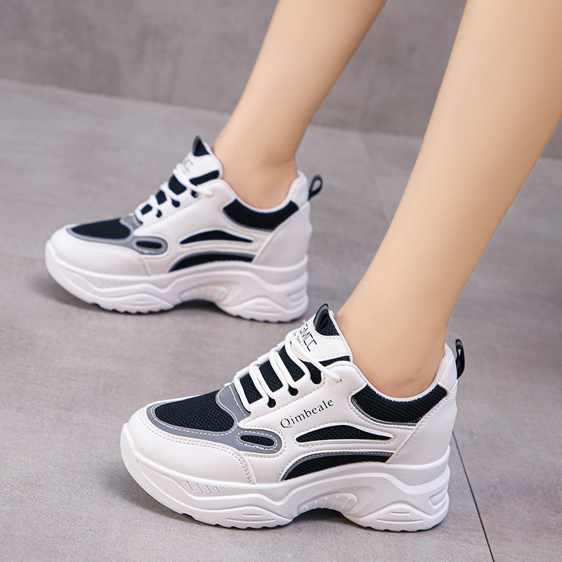 Height Increasing Insole Dad Shoes Mesh Casual Sneakers Platform Running Tourism White Shoes Shoes & Bags