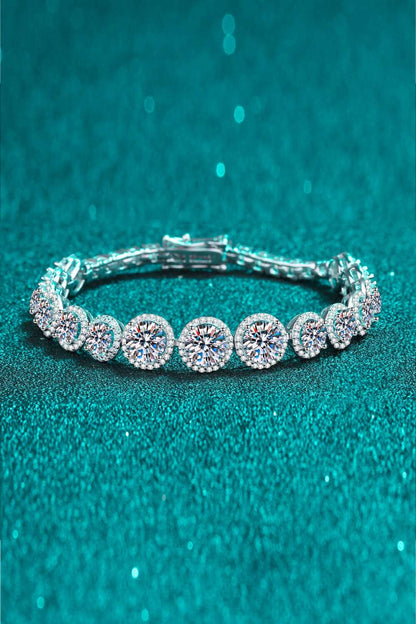 925 Sterling Silver 10.4 Carat Moissanite Bracelet apparel & accessories