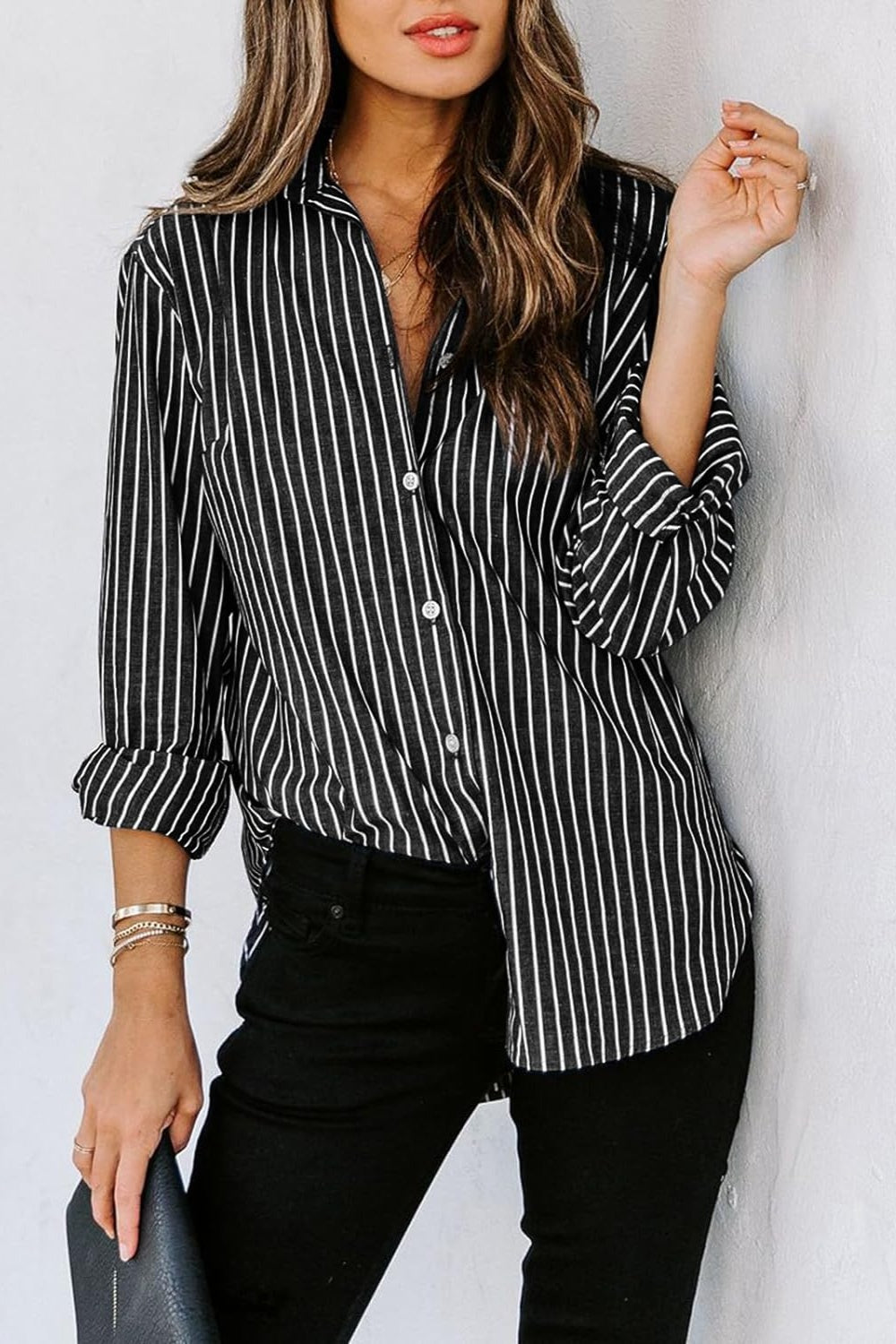 Striped Button Up Long Sleeve Shirt apparel & accessories