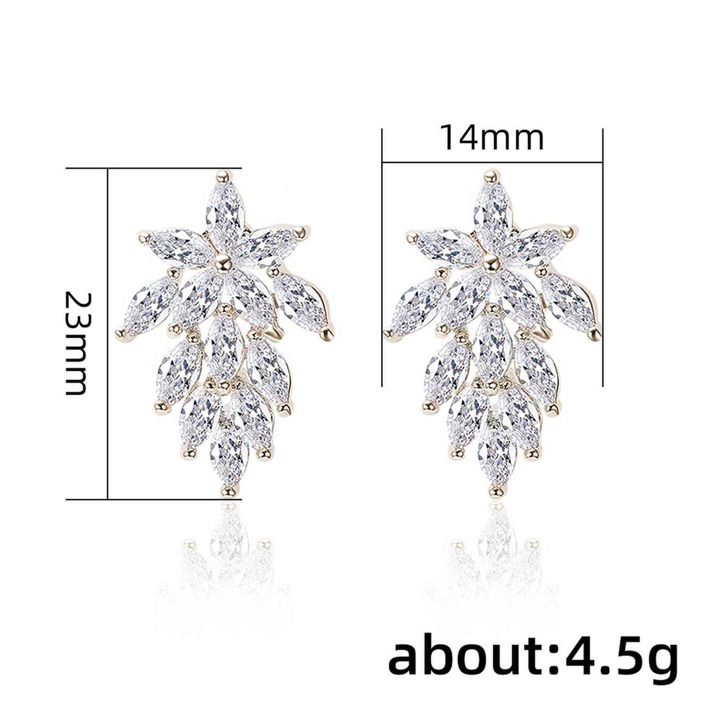 Zircon Horse Eye Diamond Bright Crystal Stud Earrings Jewelry