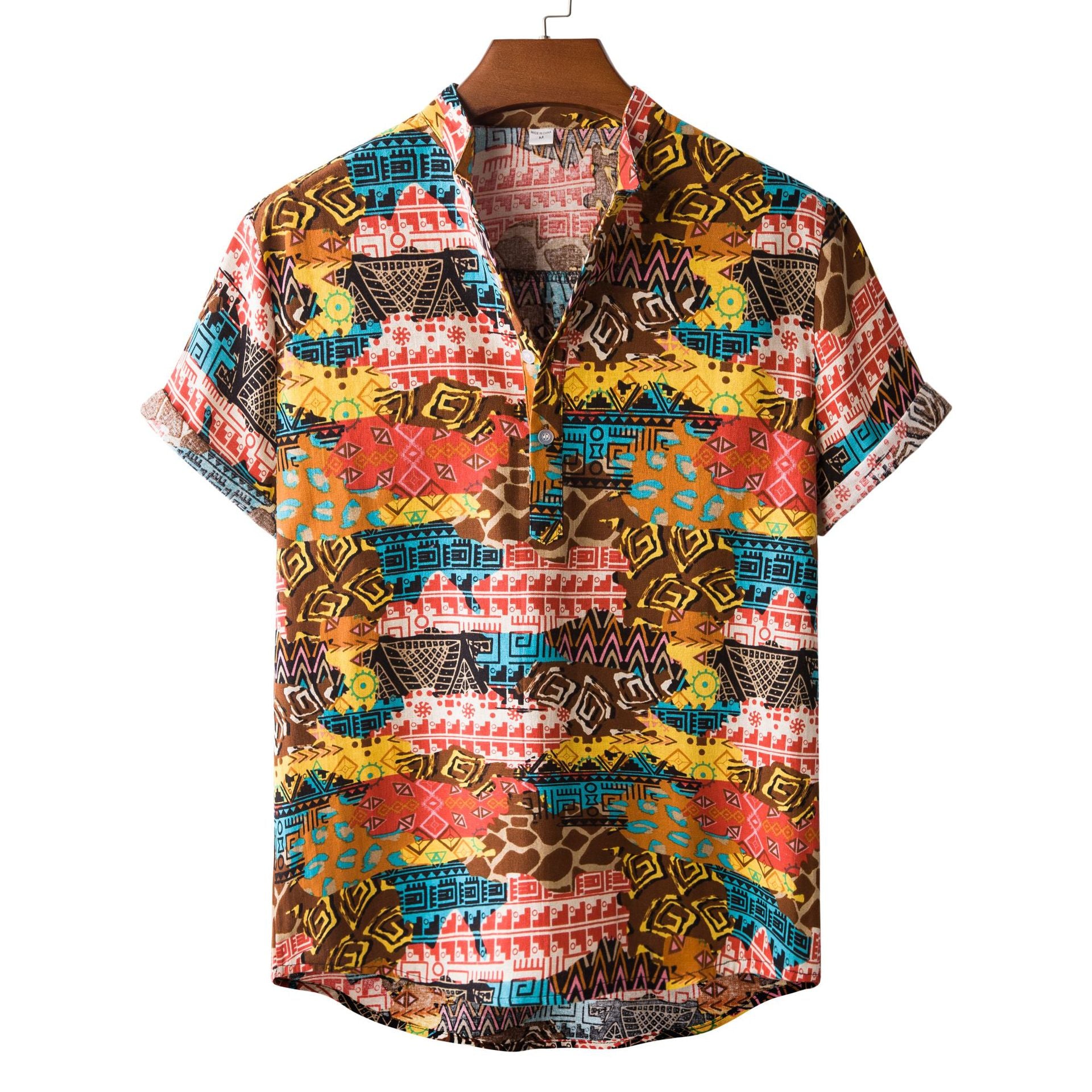 Men's Versatile Casual Linen Floral Shirt apparel & accessories