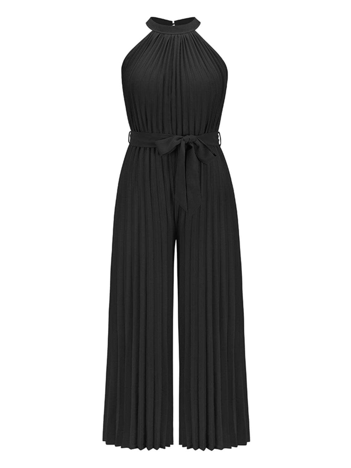 Cutout Tied Pleated Sleeveless Jumpsuit Dresses & Tops