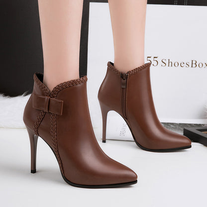 Europe And America Sexy Pointed Toe High Heel Martin Boots Shoes & Bags