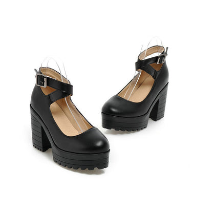 Women's Fashionable Chunky Heel Platform High Shoes Shoes & Bags