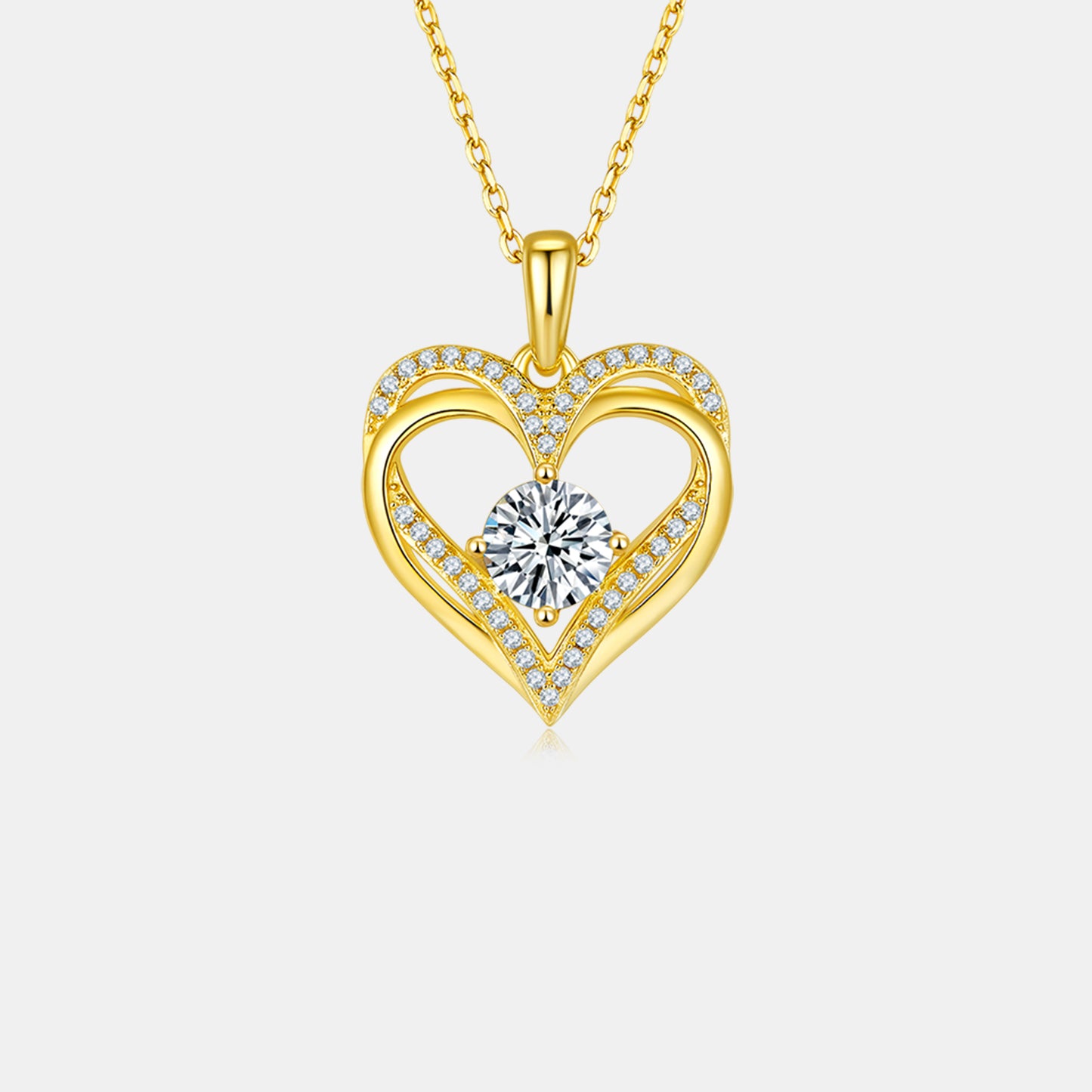1.2 Carat Moissanite 925 Sterling Silver Heart Necklace apparel & accessories
