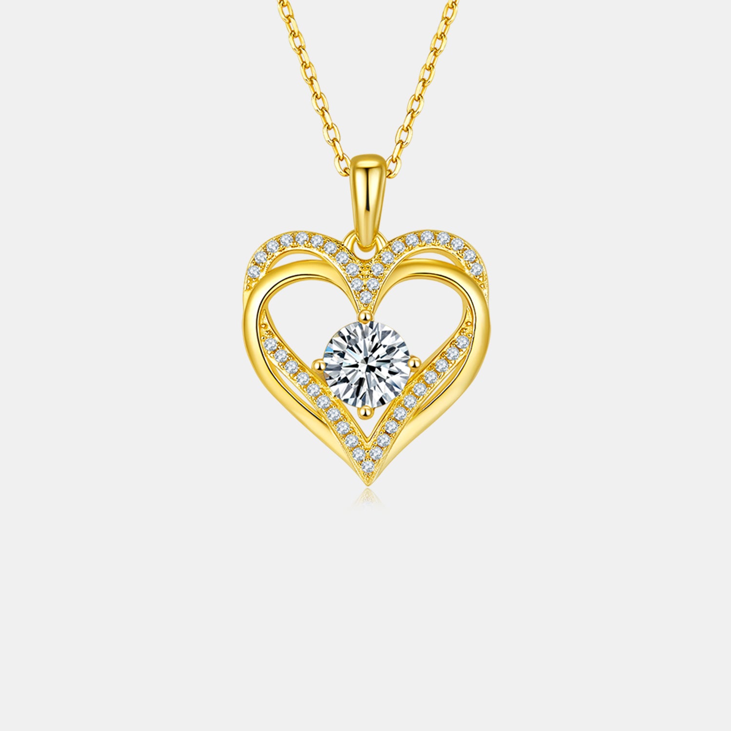 1.2 Carat Moissanite 925 Sterling Silver Heart Necklace apparel & accessories