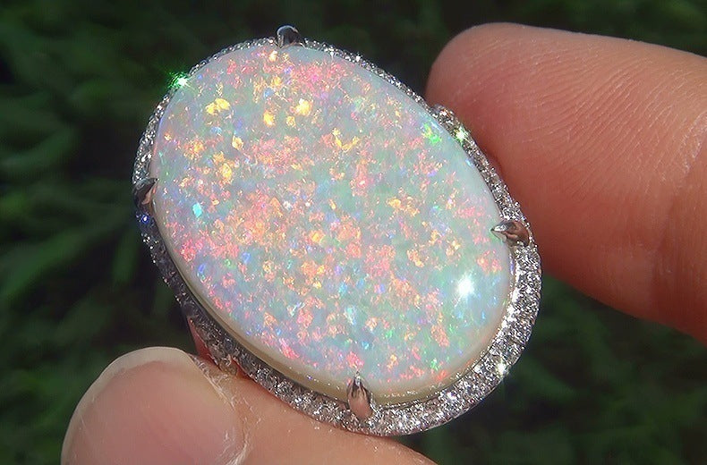 Opal Ring Cross-border Wish Hot Sale Jewelry Fashion Lady Opal Ring Opal Ring Jewelry Jewelry