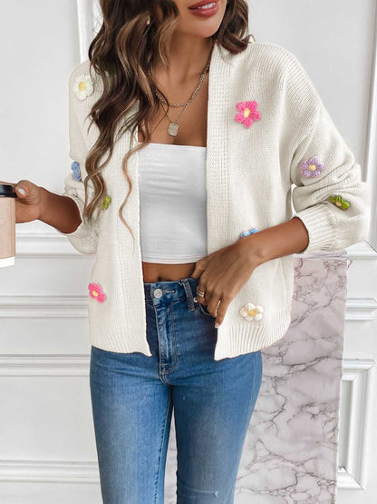 Floral Long Sleeve Open Front Cardigan apparel & accessories