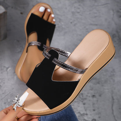 Summer Peep-toe Wedges Sandals Casual Thick Sole Heightening Slippers Fashion Outdoor Slides Shoes Women Accessories for women
