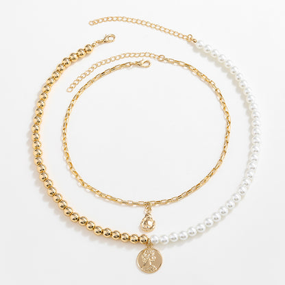 Gold-Plated Glass Pearl Necklace apparel & accessories