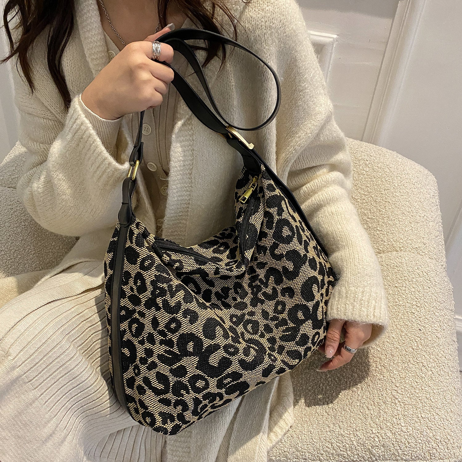 PU Leather Leopard Shoulder Bag Accessories for women