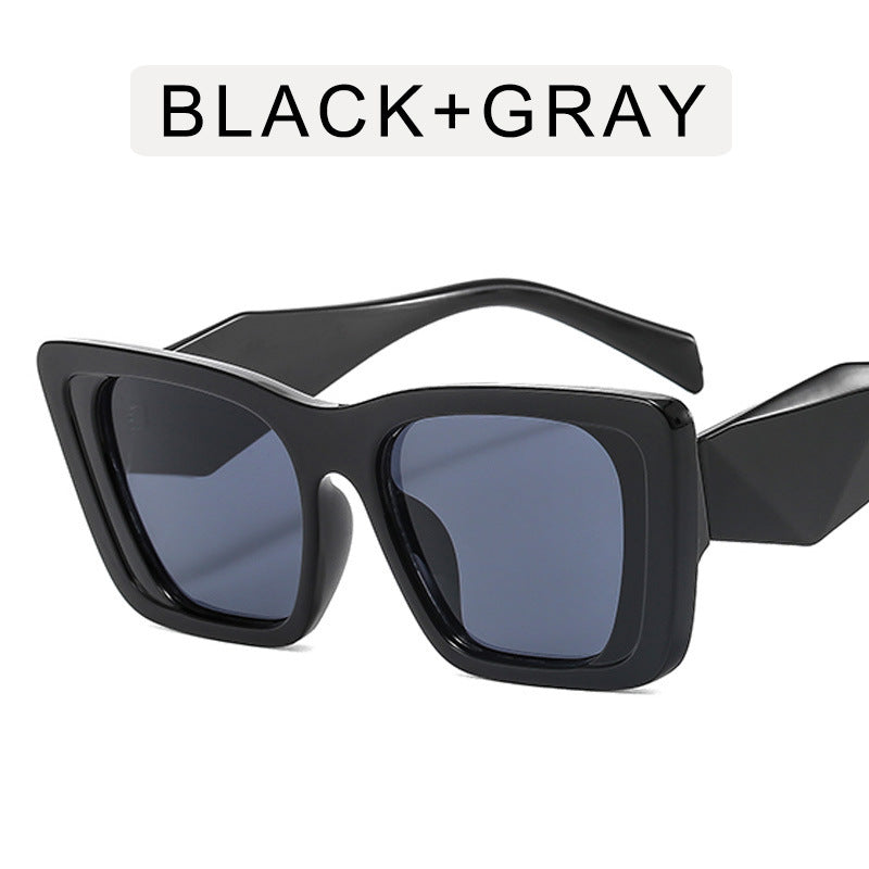 Cat's Eye Large Rim Sunglasses Retro Square Frame Sun Glasses apparel & accessories