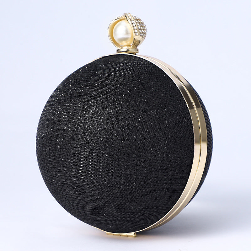 Premium Flash Round Pearl Bag For Women's Retro apparel & accessories