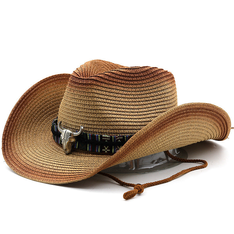 Denim Ethnic Style Straw Hat Men And Women Outdoor apparel & accessories