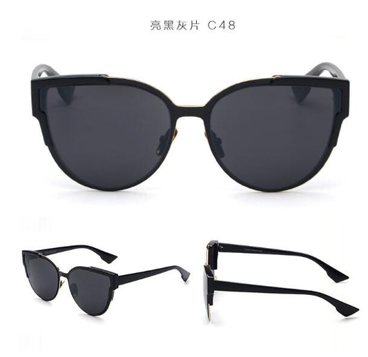 Fashion Women Sunglasses Cat Mirror Glasses Metal Cat Eye Sunglasses Women Brand Designer Sunglasses apparels & accessories