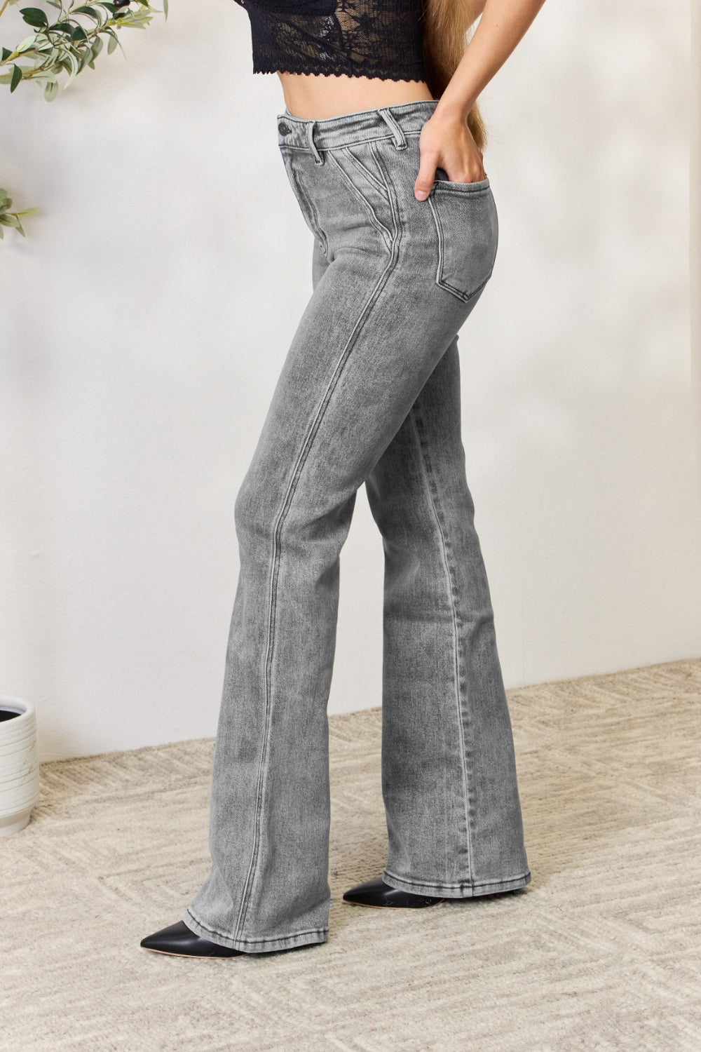 Kancan High Waist Slim Flare Jeans apparel & accessories