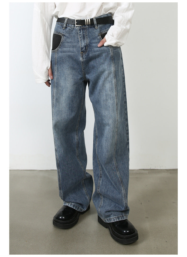 Vintage Jeans Men's Special-interest Design Pants apparel & accessories