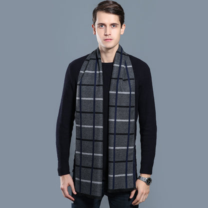 Simple Plaid Warm Keeping Artificial Cashmere Scarf Men's Scarves