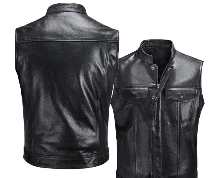 Vest Vest Button Motorcycle Motor Bike Casual Leather Waistcoat Plus Size apparel & accessories