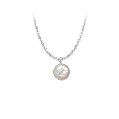 S925 Sterling Silver Baroque Pearl Necklace Jewelry