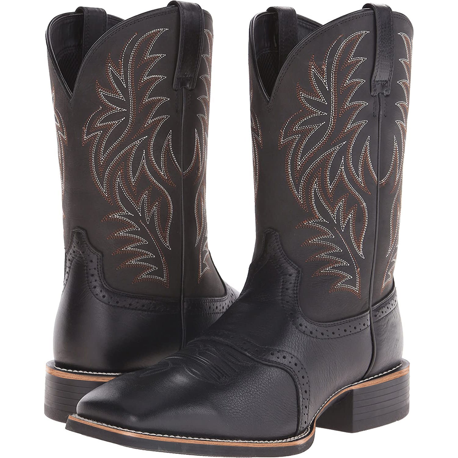 High Embroidery Vintage Carved Stitching Wide Head Western Cowboy Boot Plus Size Shoes & Bags