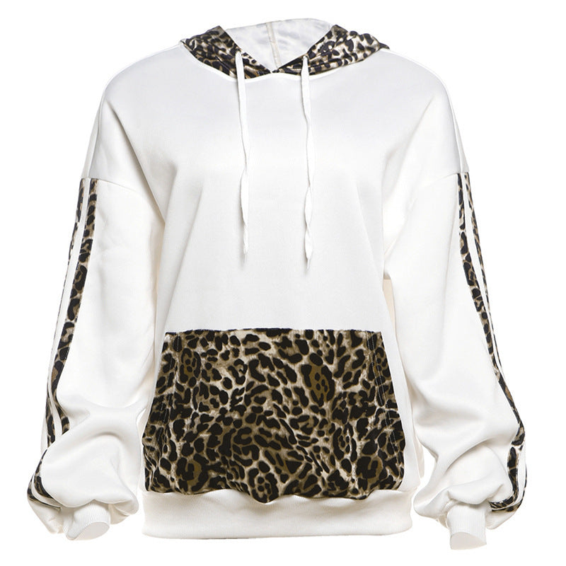 Hooded Leopard Print Multicolor Hoodie apparels & accessories