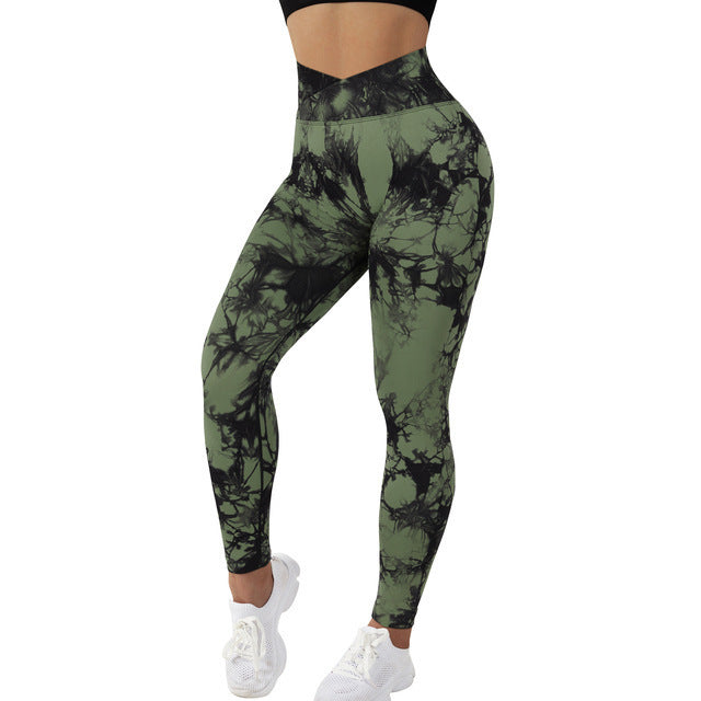 Seamless Tie Dye Leggings Women Yoga Pants 0