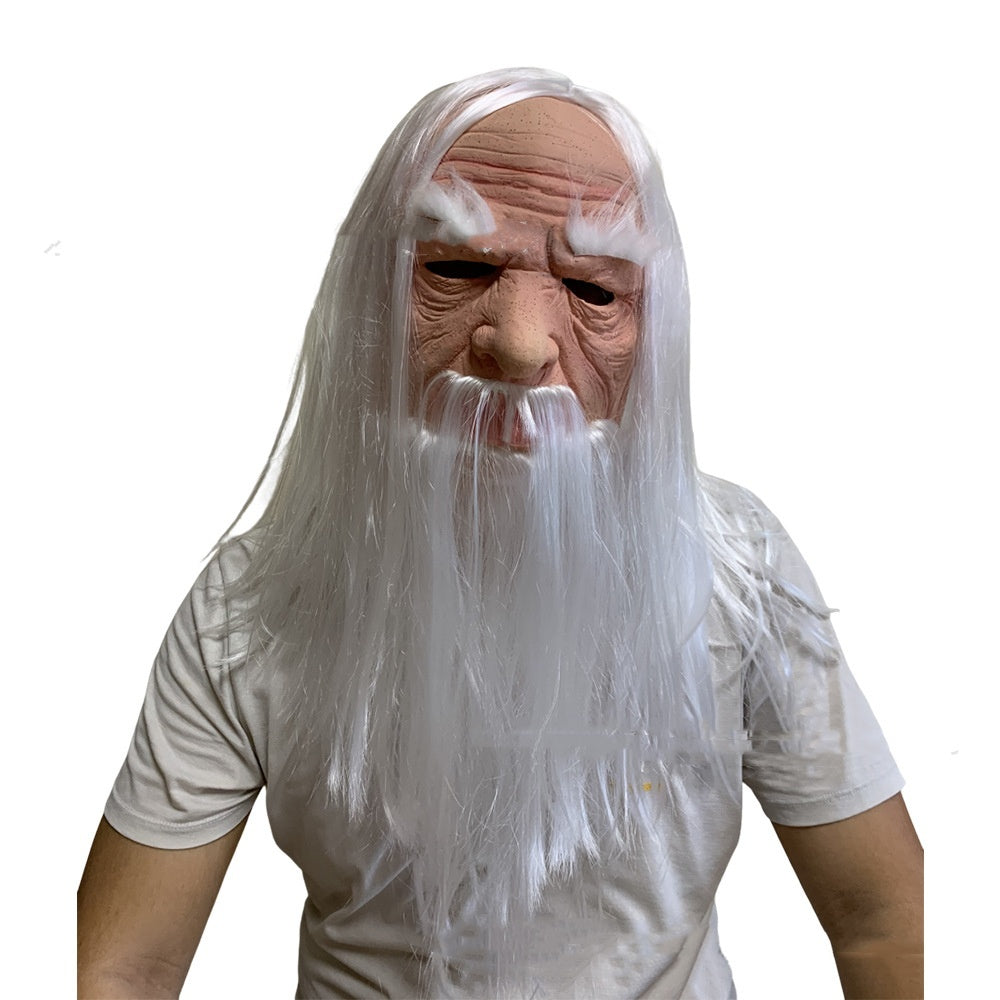 Bald Grandpa Mask & wig Latex halloween