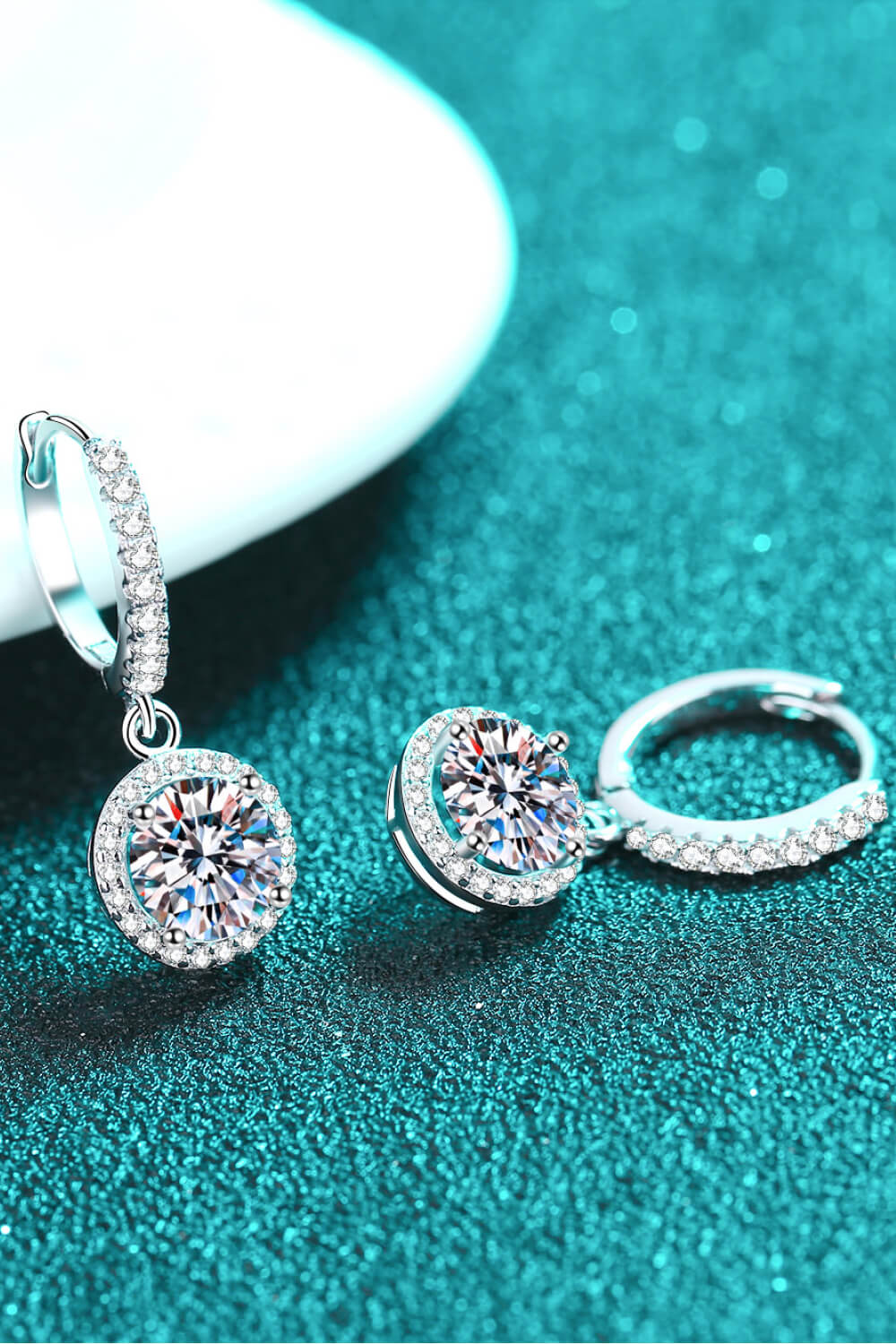 Moissanite Round-Shaped Drop Earrings apparel & accessories