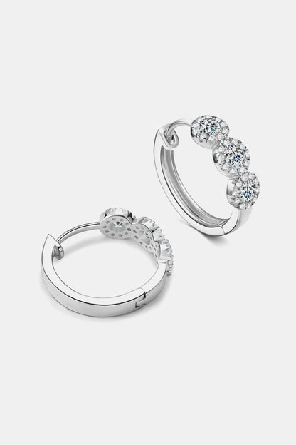 Moissanite 925 Sterling Silver Huggie Earrings apparel & accessories