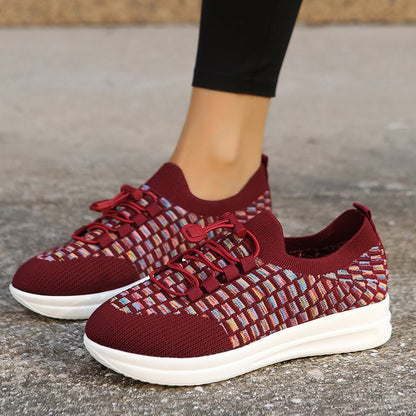 Casual Fashion Running Shoes Flying Woven Women's Breathable Shoes Shoes & Bags