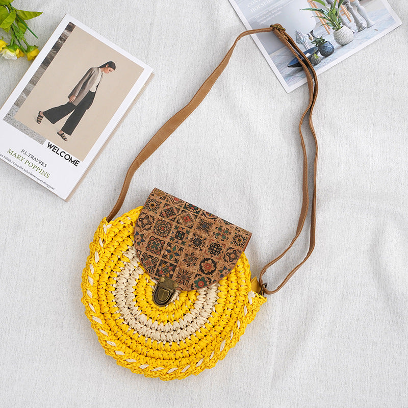 Shoulder Straw-weaved Crossbody Beach Casual Ethnic Style Mini And Simple Handmade Beach Bag apparel & accessories