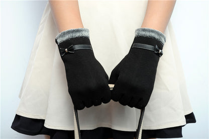 Warm And Lovely Touch-screen Bowknot Ladies Gloves apparels & accessories