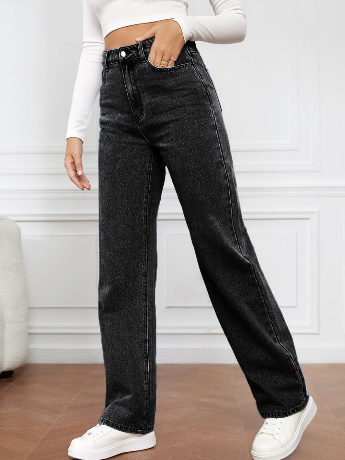 High Waist Straight Jeans apparel & accessories