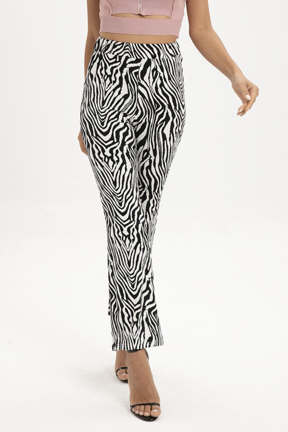 Zebra Print Straight Leg Pants apparel & accessories