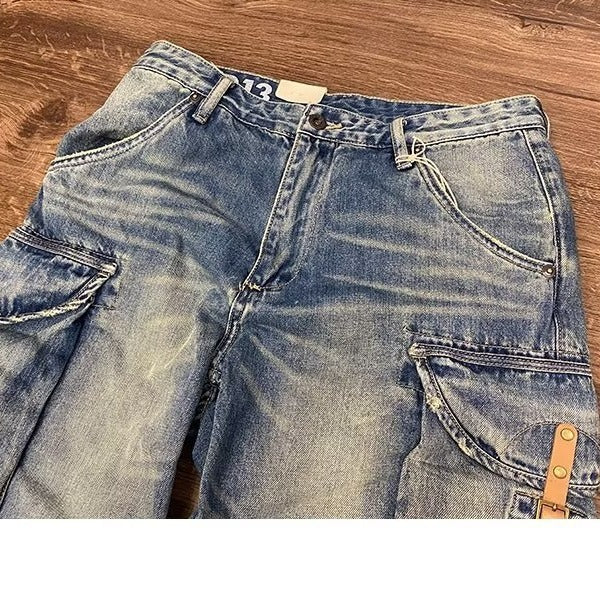 Men's Summer Thin Loose American Washed Denim Shorts apparel & accessories