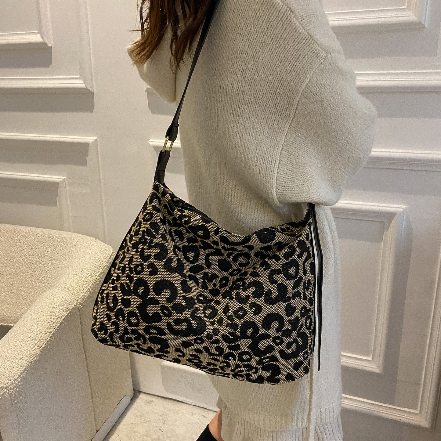 PU Leather Leopard Shoulder Bag Accessories for women