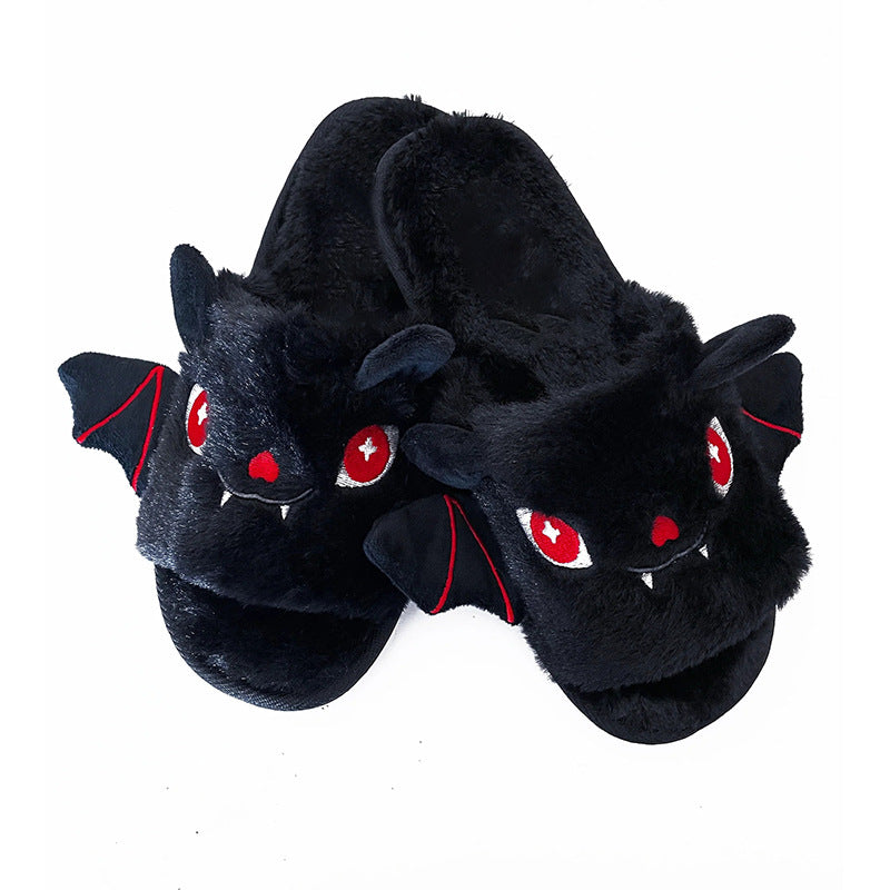 Women's Large Size Halloween Plush Bat Slippers halloween