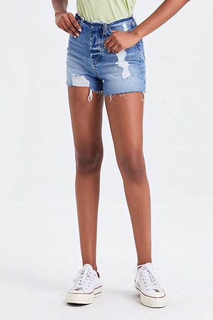 BAYEAS High Rise Bandless Denim Shorts Bottom wear