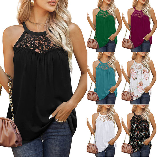 Womens Tank Tops Loose Fit Summer Lace Halter Tops Sleeveless Shirts apparel & accessories