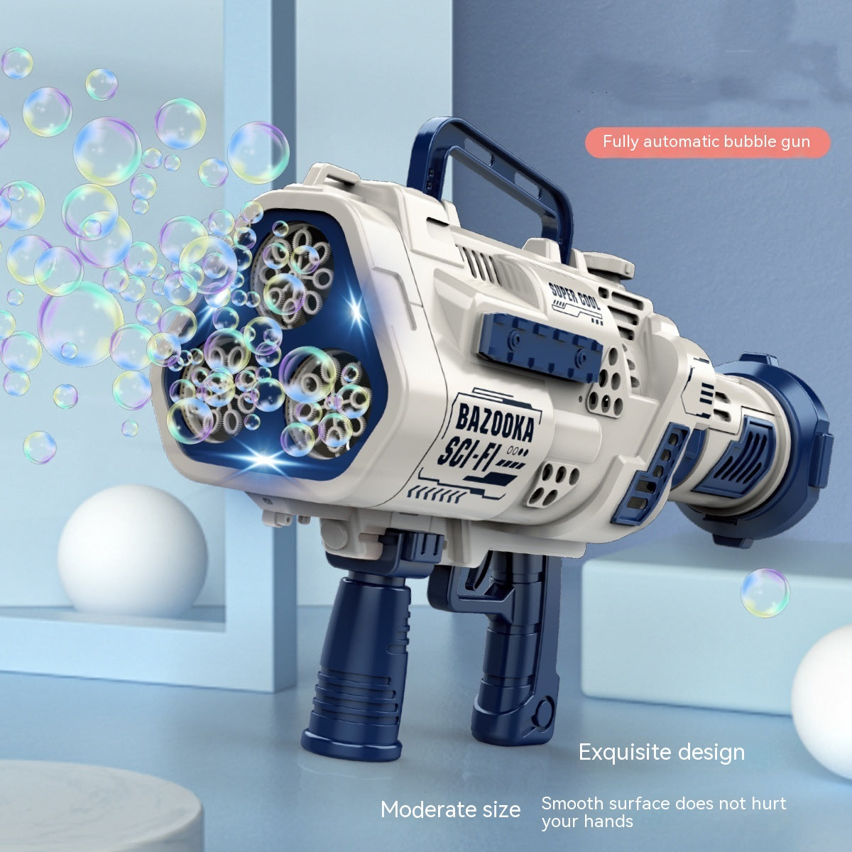 Full-automatic Lighting Bazooka Bubble Gun Children's Toys HOME